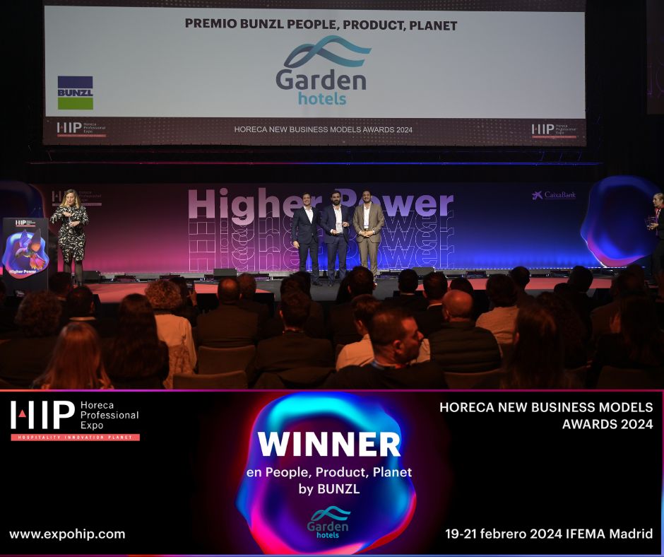 Garden Hotels, Premio Bunzl People, Product, Planet en HIP – Horeca Professional Expo